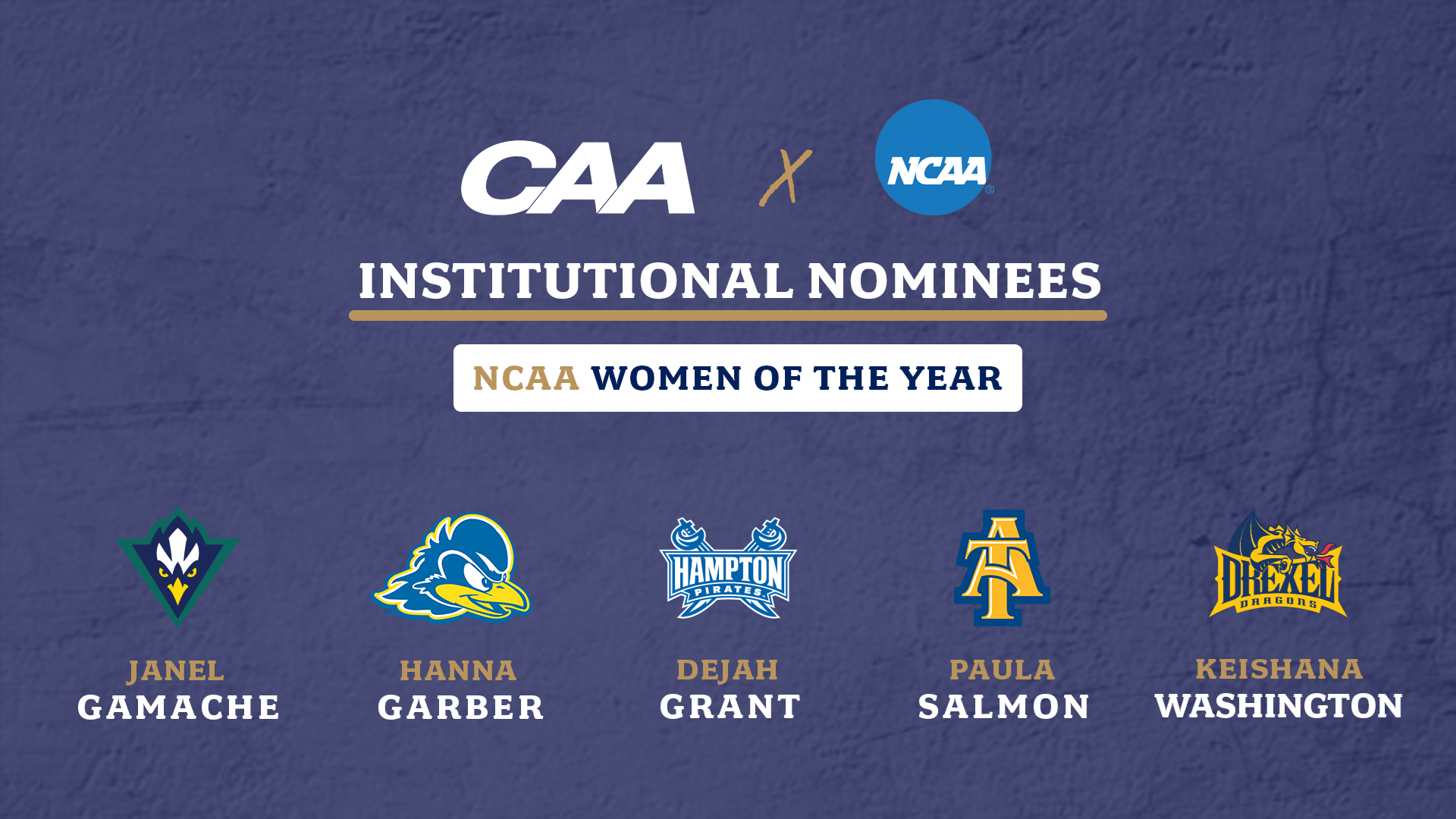 Five CAA Student-Athletes Selected as Institutional Nominees for NCAA Women of the Year Award