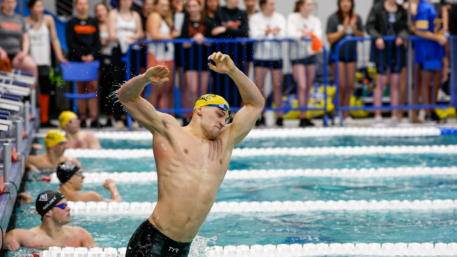 UNCW Men Increase Lead, Delaware Women Vault To First After Day 2 Of CAA Swimming & Diving Championship